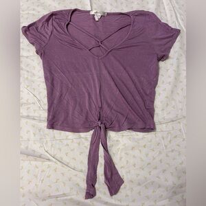 PURPLE TIE CROP TOP SIZE SMALL
